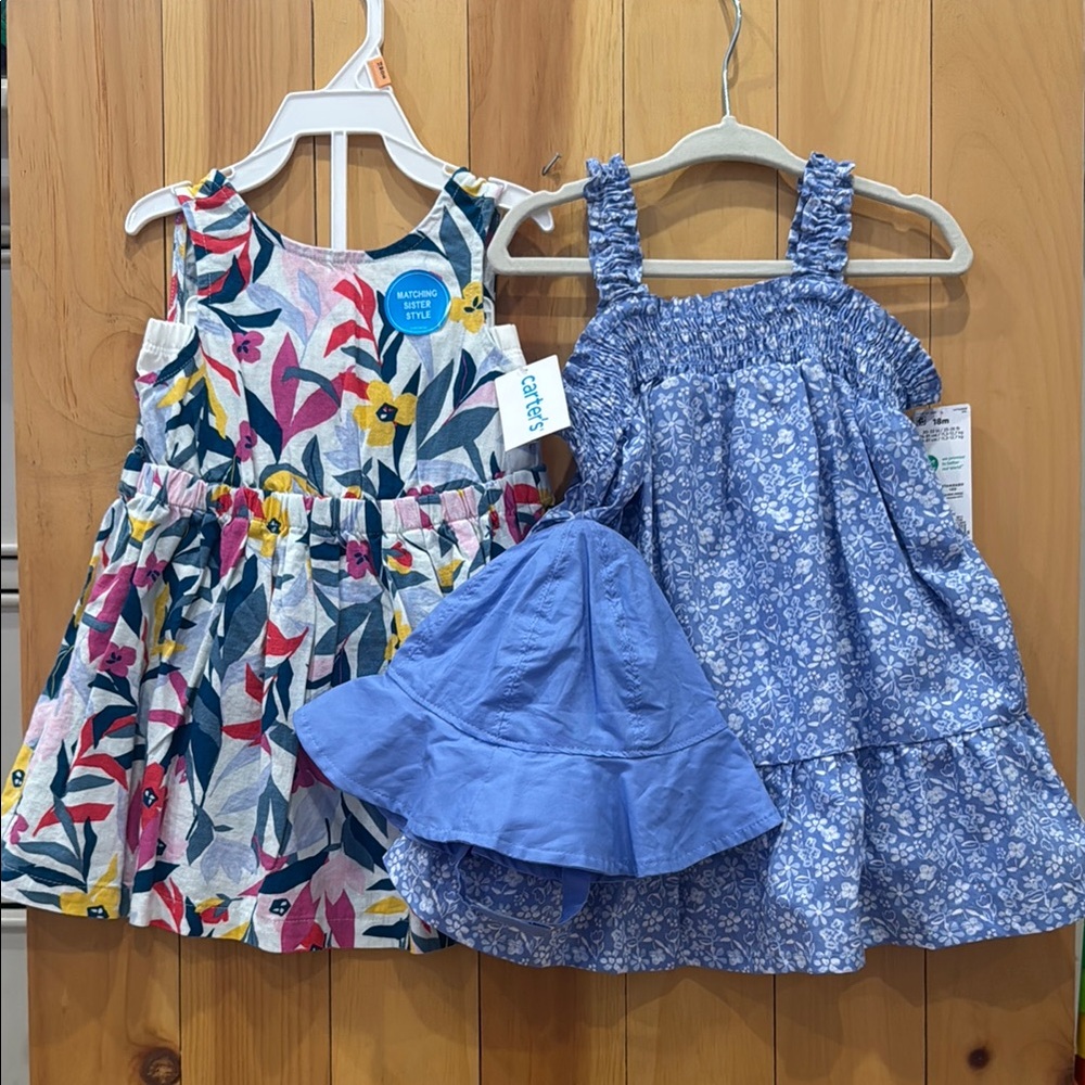 Carter's Pink and Blue Sundress Sleeveless Casual